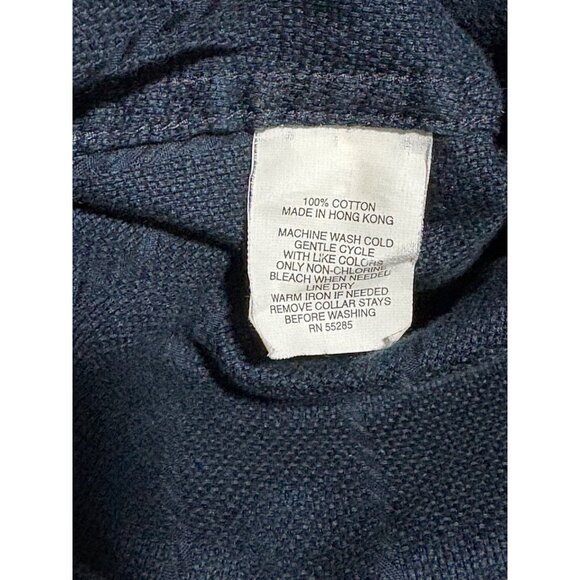 EXPRESS DESING STUDIO MODERN FIT MENS SHIRT LONG SLEEVE NAVY BLUE MEDIUM15-151/2 - Picture 8 of 8